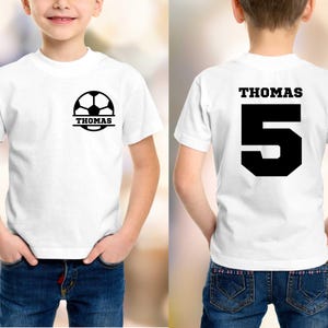Personalized Soccer Kids T-Shirt: Custom Name & Number Birthday Tee