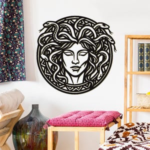 Medusa Metal Wall Art, Greek Mythology Decor, Snake Hair Medusa Sculpture, Modern Gothic Home Decor, Unique Wall Decor, Mystical Wall Art