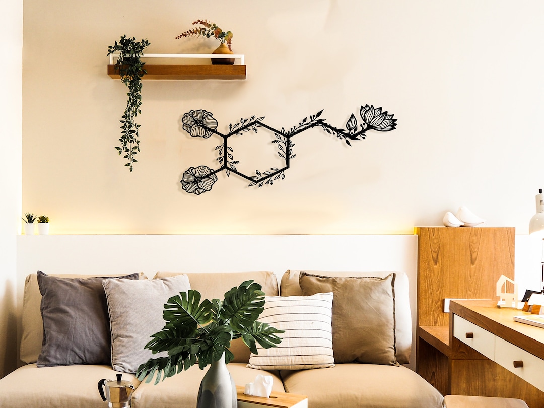 Dopamine Molecule Metal Wall Art, Dopamine Wall Decor, Psychology Gift ...