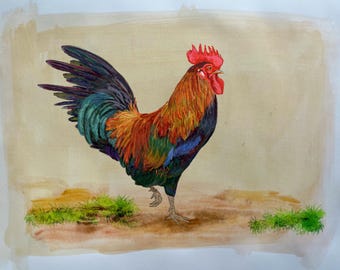 雄鶏、ジクレー版画