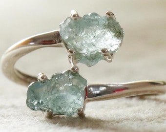 Raw Aquamarine Ring, Wedding Ring, Engagement Ring, Handmade Ring, Blue Gemstone Ring, Adjustable Ring, Gift For Her Mothers Day