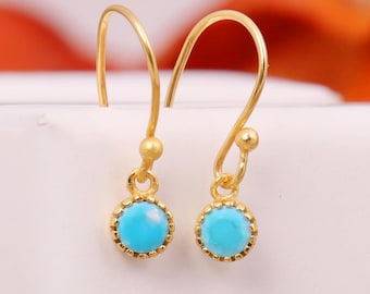 Orecchini Pendenti In Argento 925 Con Turchese Naturale – Fatti A Mano In India LG-293