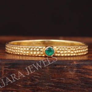 Dainty Green Onyx Gemstone Ring, 925 Sterling Silver, Gold Vermeil Solitaire Ring, Handmade Women Ring, Promise Ring, Engagement Ring Gift.