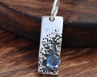 Ciondolo in argento sterling con tanzanite fatto a mano - Gioielli da uomo