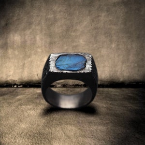 Labradorite Gemstone Ring, 925 Sterling Silver Handmade Men's Ring, Statement Ring For Men, Gift For Him