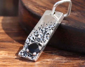 Handmade Black Onyx Pendant: 925 Sterling Silver Gemstone Jewelry