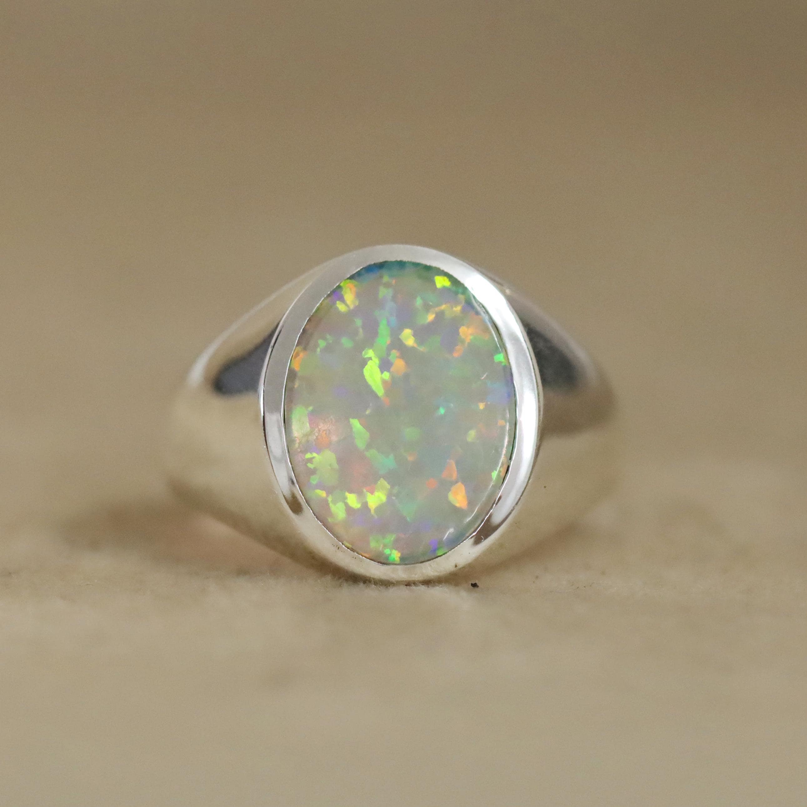 1 pezzo Anello in argento sterling S925 ovale con zirconia, gioiello