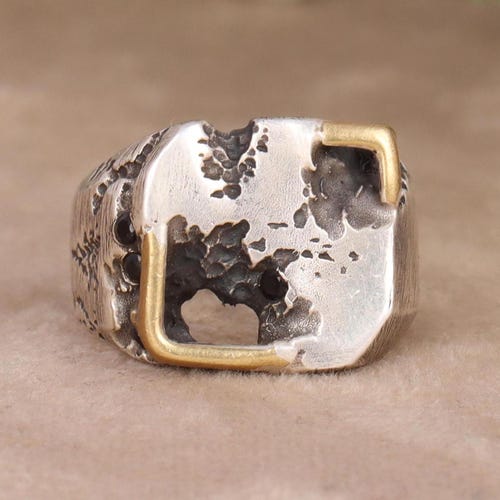 Men's Black Onyx 925 Sterling Silver Signet Ring - Vintage Look - Etsy