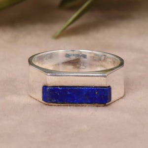 Lapis Lazuli Sterling Silver Mens Signet Ring