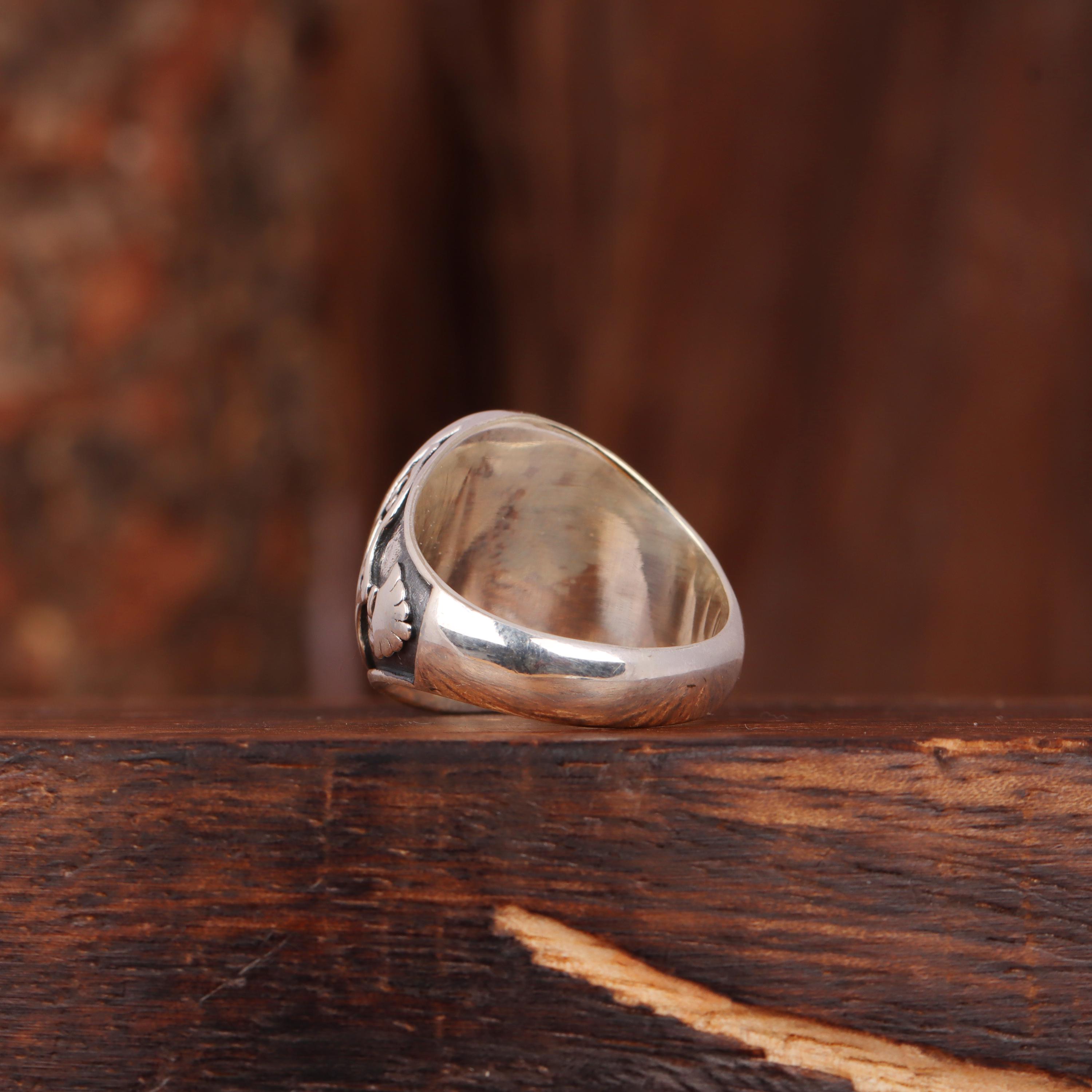 Mother of Pearl Signet Ring: 925 Sterling Silver Men's Ring - Etsy