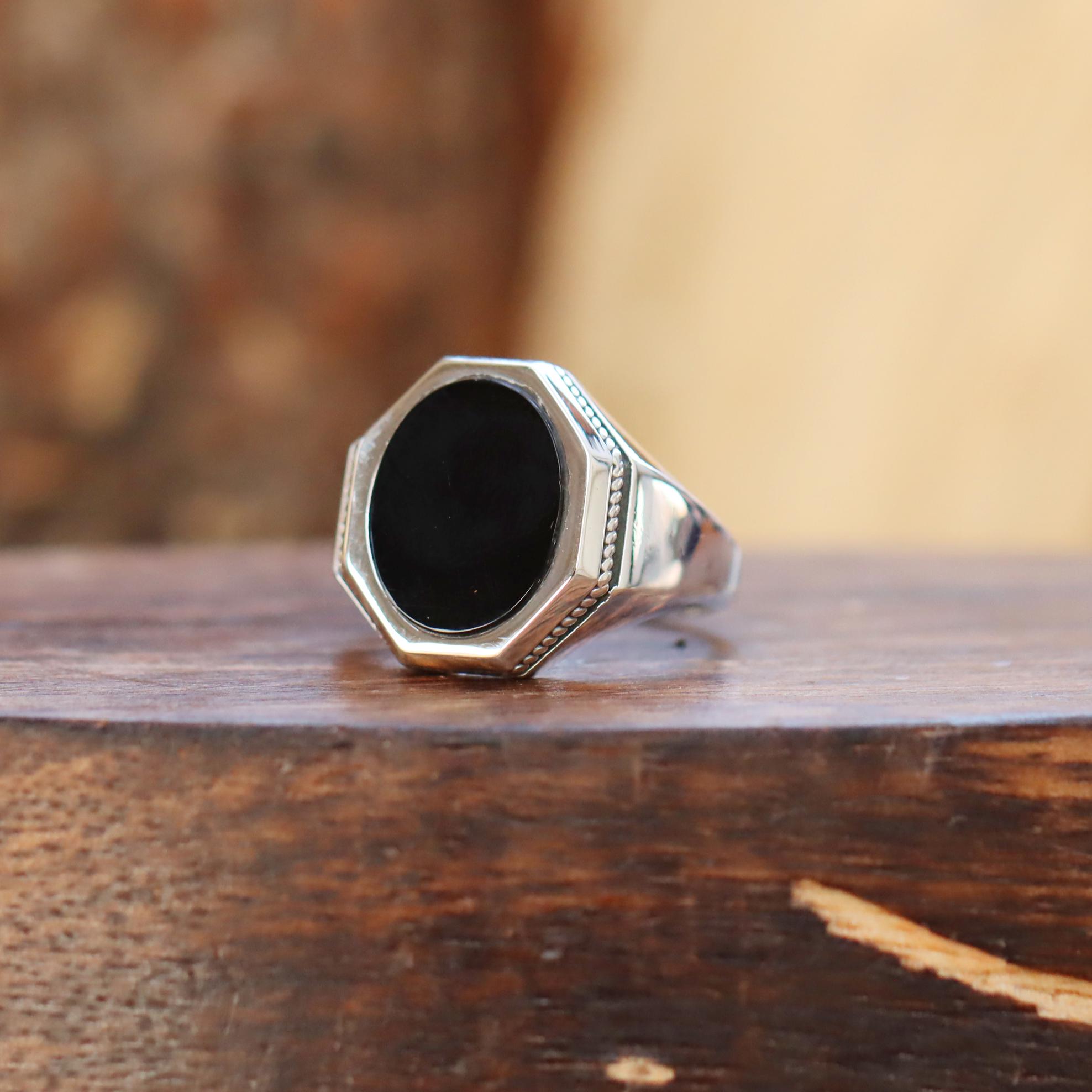 CTHY HERITAGE RING SILVER “BLACK ONYX” Black Onyx Sterling Silver Signet Ring - Statement Jewelry - Etsy