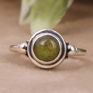 Handmade Peridot Ring: 925 Sterling Silver Wedding Jewelry