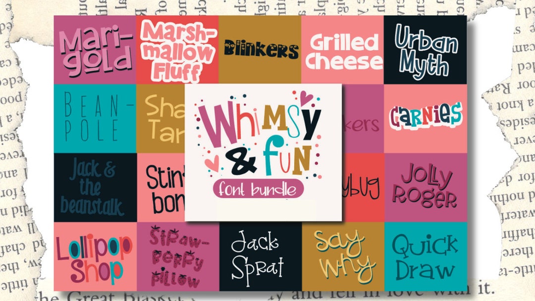 Whimsy and Fun Font Bundle Canvas SVG Instant Digital Download ...