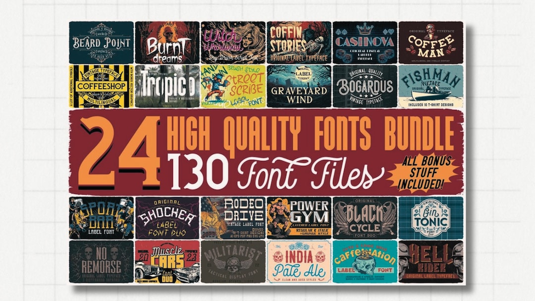 Big Font Bundle Canvas SVG Instant Digital Download procreate Prints ...