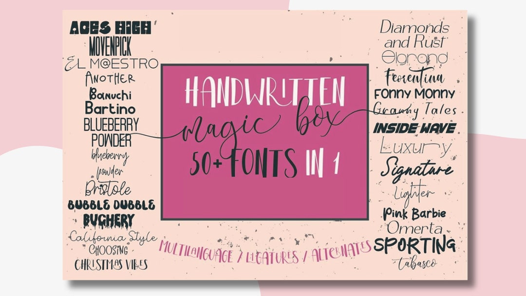 Handwritten Magic Box Font Bundle Instant Digital Download procreate ...