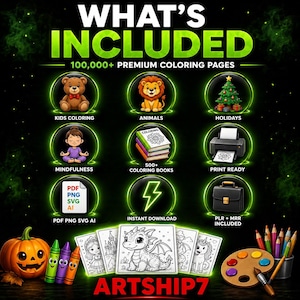 500,000+ Kids Learning Bundle PLR MRR | Printable Worksheets, Coloring Pages, Busy Books, Homeschool PDF & Canva Templates