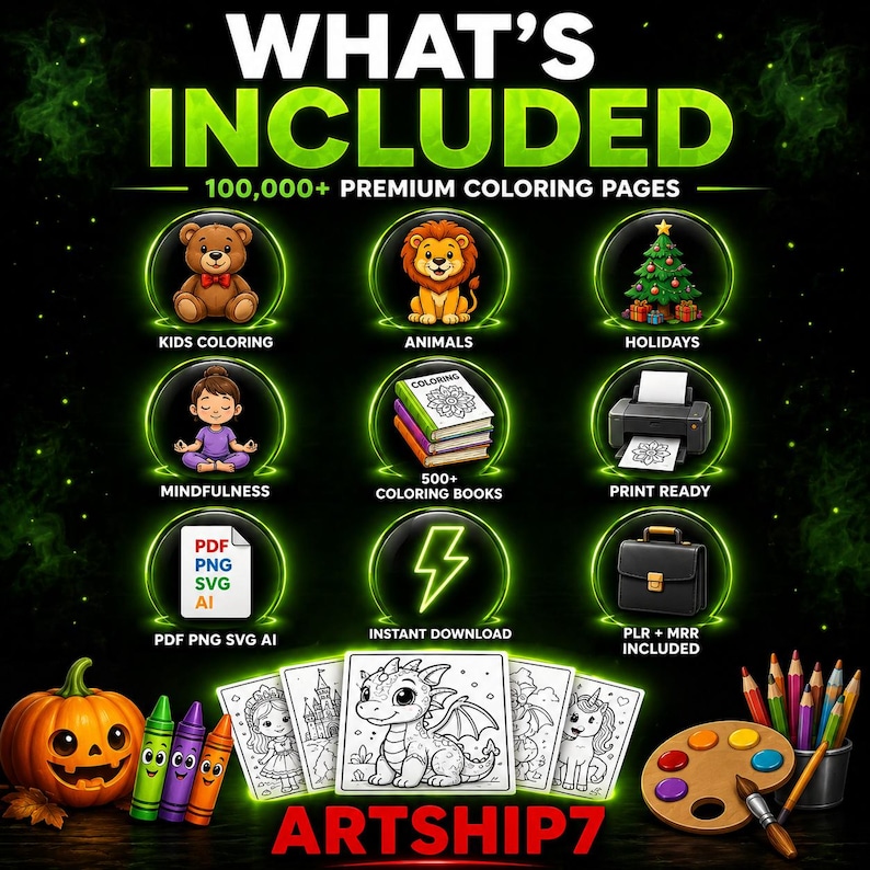 500,000+ Kids Learning Bundle PLR MRR | Printable Worksheets, Coloring Pages, Busy Books, Homeschool PDF & Canva Templates