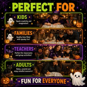 Spooky Coloring Book Bundle for Kids and Adults, 850+ Printable Pages PDF, Cozy Cute Witchy Halloween & Hygge Coloring Books image 7