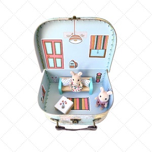 Kofferpoppenhuisstickers, stickers voor het versieren van kofferpoppenhuis, doe-het-kofferpoppenhuisstickers