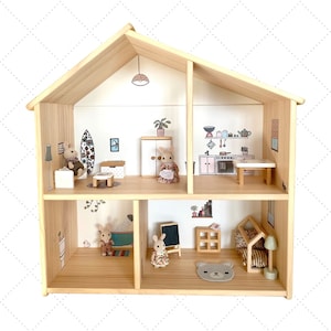 Stickers boho-poppenhuis, stickers poppenhuis voor Ikea Flisat Dollhouse, Ikea Hack, stickers poppenhuis voor make-over poppenhuis