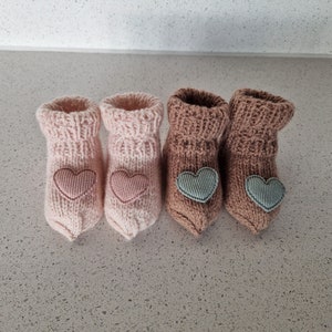 Handmade wool knit baby socks