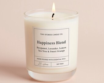 Aromatherapy Candle | Happiness Essential Oil Candle | Soy Wax Happiness Blend Candle