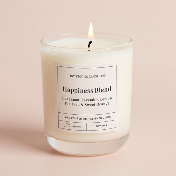 Aromatherapy Candle | Happiness Essential Oil Candle | Soy Wax Happiness Blend Candle