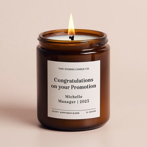 Promotion Congratulations Gift | Personalised Candle Gift | Soy Wax Essential Oil Candle