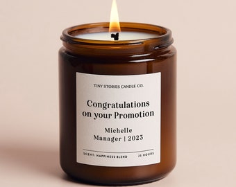 Promotion Congratulations Gift | Personalised Candle Gift | Soy Wax Essential Oil Candle