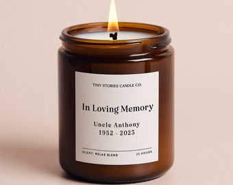 In Loving Memory Candle Sympathy Gift | Personalised Candle Gift | Soy Wax Essential Oil Candle