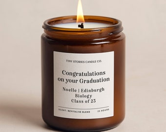 Graduation Gift Congratulations | Personalised Candle Gift | Soy Wax Essential Oil Candle