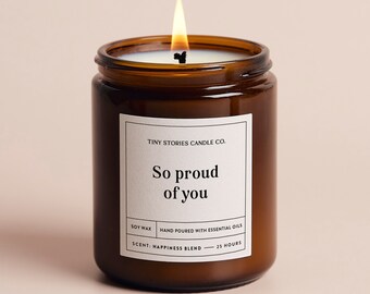 Congratulations Gift So Proud of You | Soy Wax Candle Gift | Essential Oil Candle