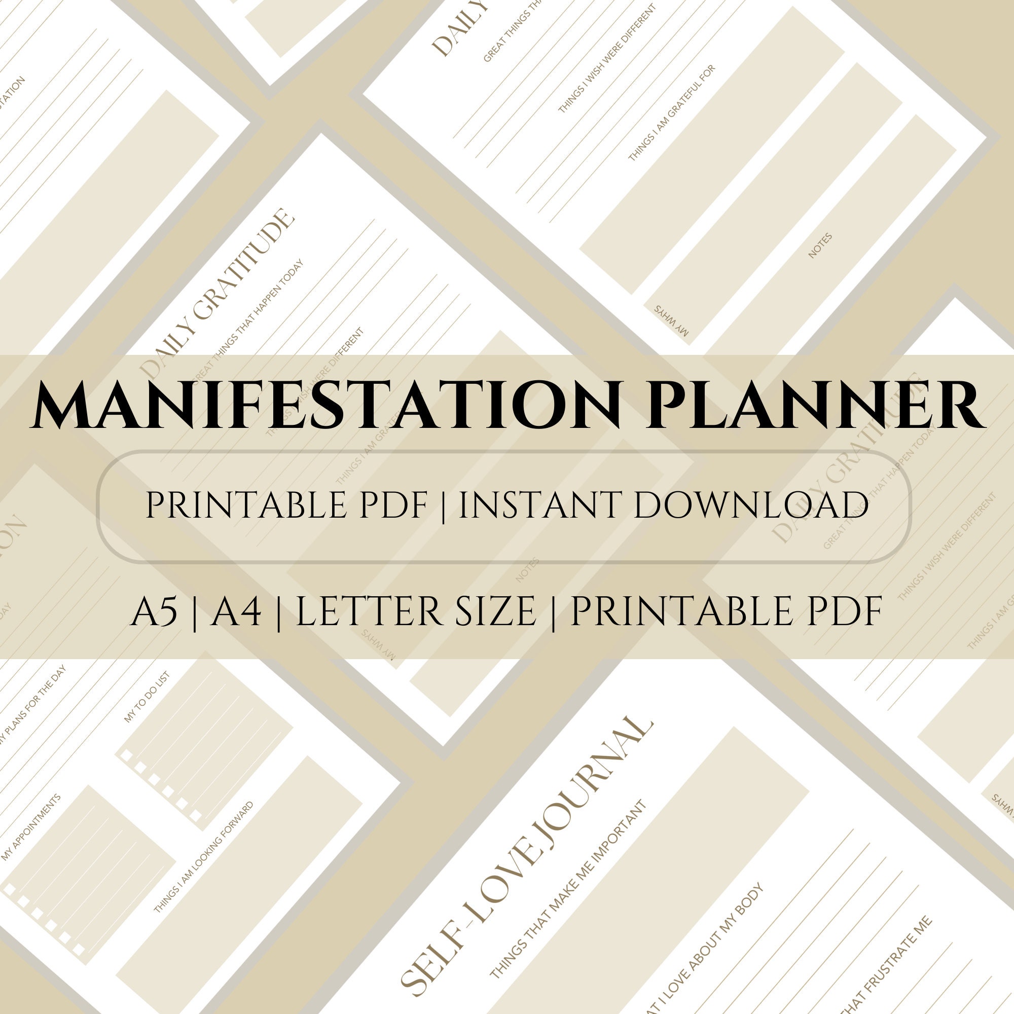 Printable Manifesting Planner, Manifestation Journal, Printable Gratitude Journal, Manifestation ...