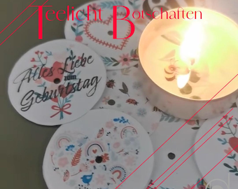 70 Floral Tealight Messages Set 3 (PDF file) Personalized Gifts to Print! Create Birthday Surprises with Love!