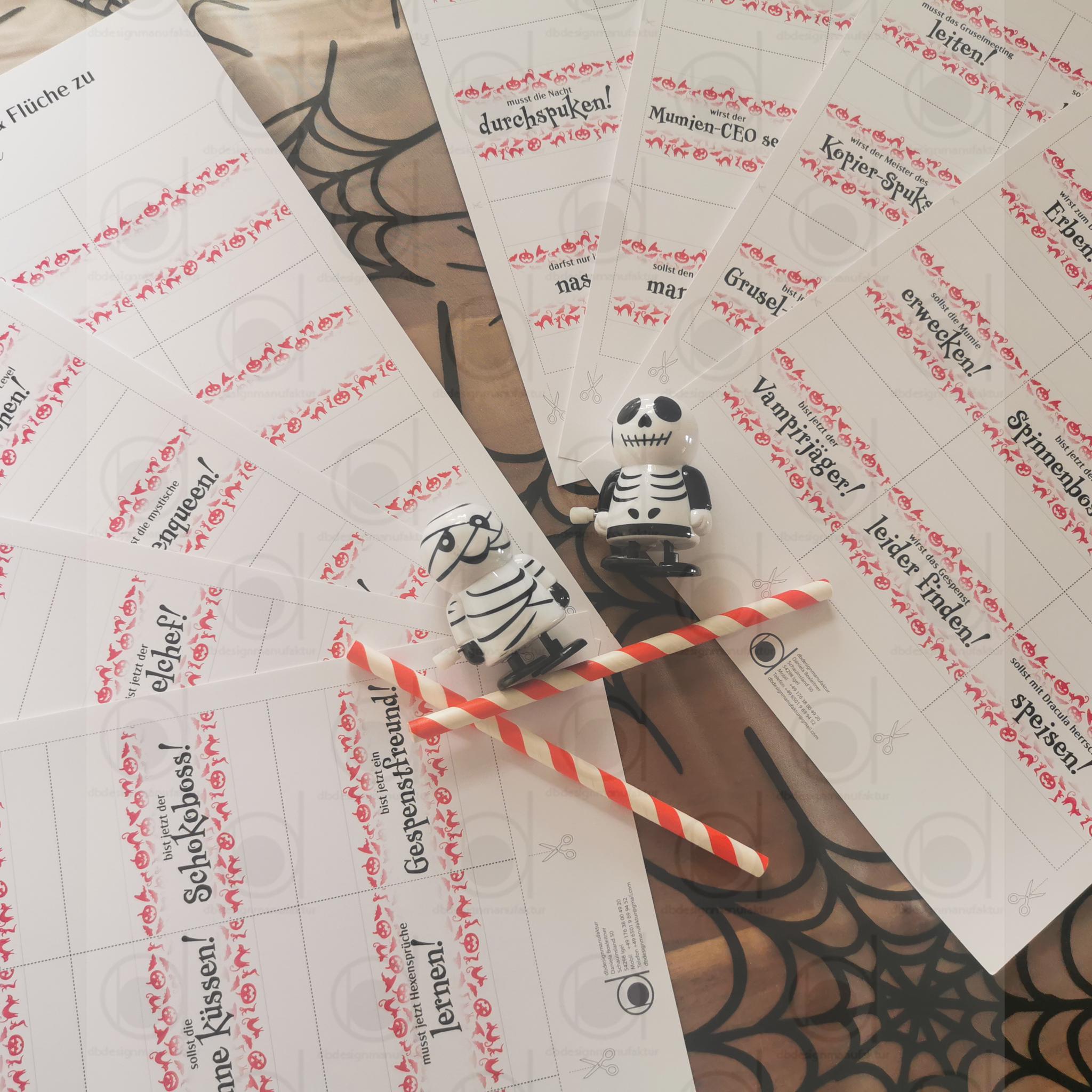 63 Halloween Wrappers for Duplo Chocolate Bars in German + 9