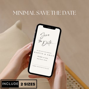 Minimalist Digital Invite,Elektronische Hochzeit einladen,Minimal Save the Date E-invite Vorlage,Sofort Download,Digitale Vorlage