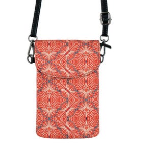 Portefeuille floral pour téléphone | Portefeuille avec porte-cartes pour téléphone portable | Pochette pour téléphone à motif floral | Petite pochette à bandoulière | Cadeau pour elle