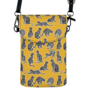 Portefeuille, petite pochette design chat, porte-monnaie, coque de téléphone pour amoureux des chats