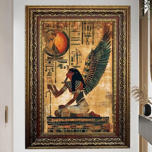 Egyptian Gods Art Canvas Wall Decor Wall Hanging Ancient Egyptian Art Home Decor Unique Wall Art Interior Design Office Gift Oversized Decor