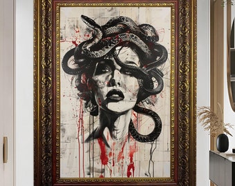 Medusa Decor canvas Wall Art Greek Mythology Decor Minimalist Art Sculpture Unique Birthday Gift Wall Hanging Interior Design Christmas Gift