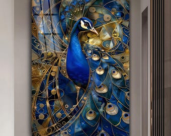 Peacock Art Painting Wall Decor LED Luxury Painting Resin Painting