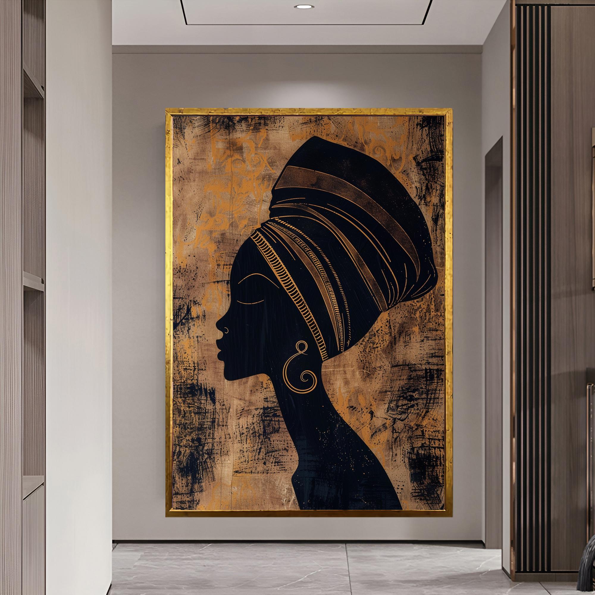Black Art Canvas Wall Art African Lady Decor Woman Decor African ...