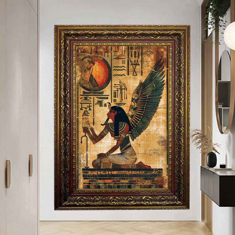 Egyptian Gods Art Canvas Wall Decor Wall Hanging Ancient Egyptian Art Home Decor Unique Wall Art Interior Design Office Gift Oversized Decor