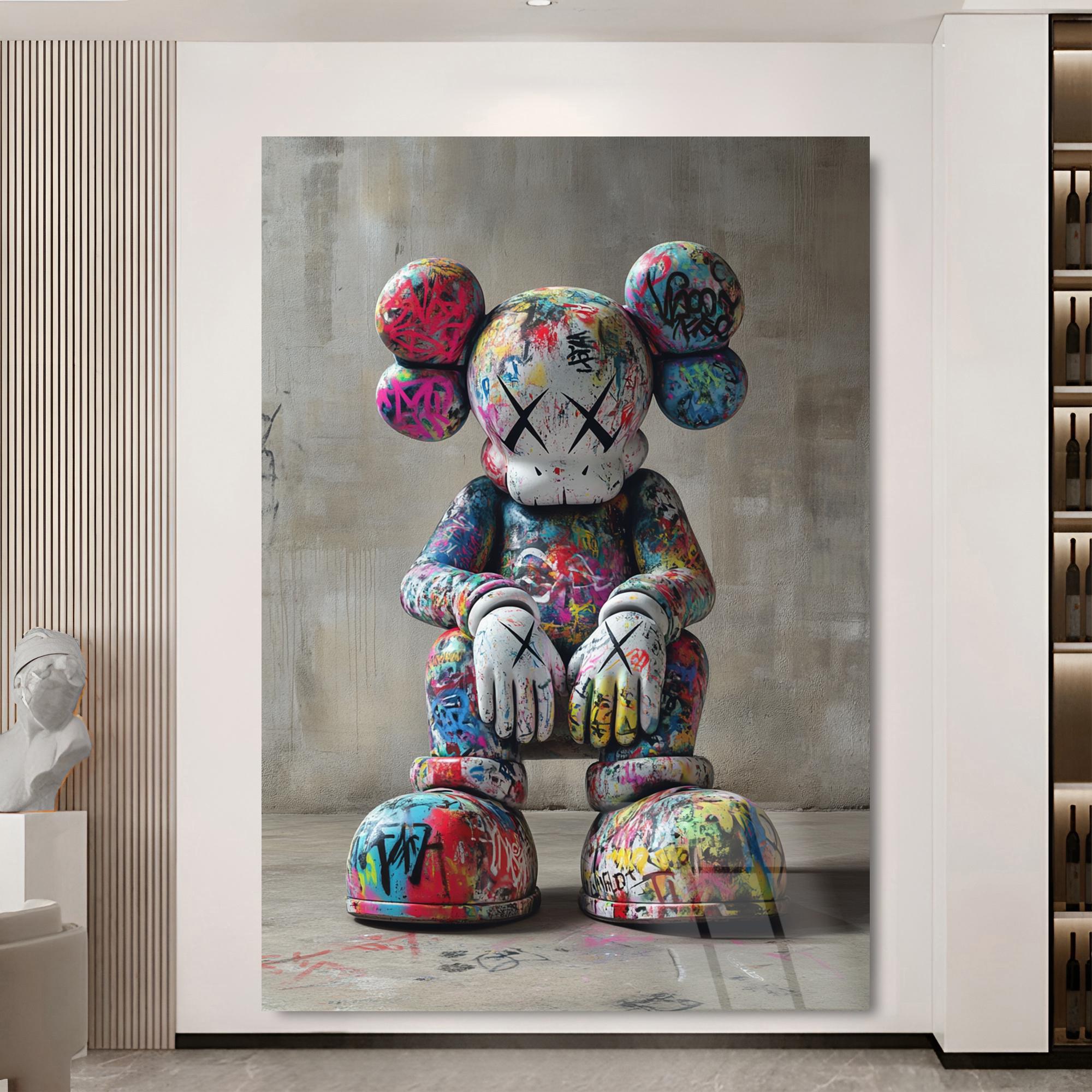 Kaws Decoration Kaws Figure Graffiti Wall Decor Large Artwork