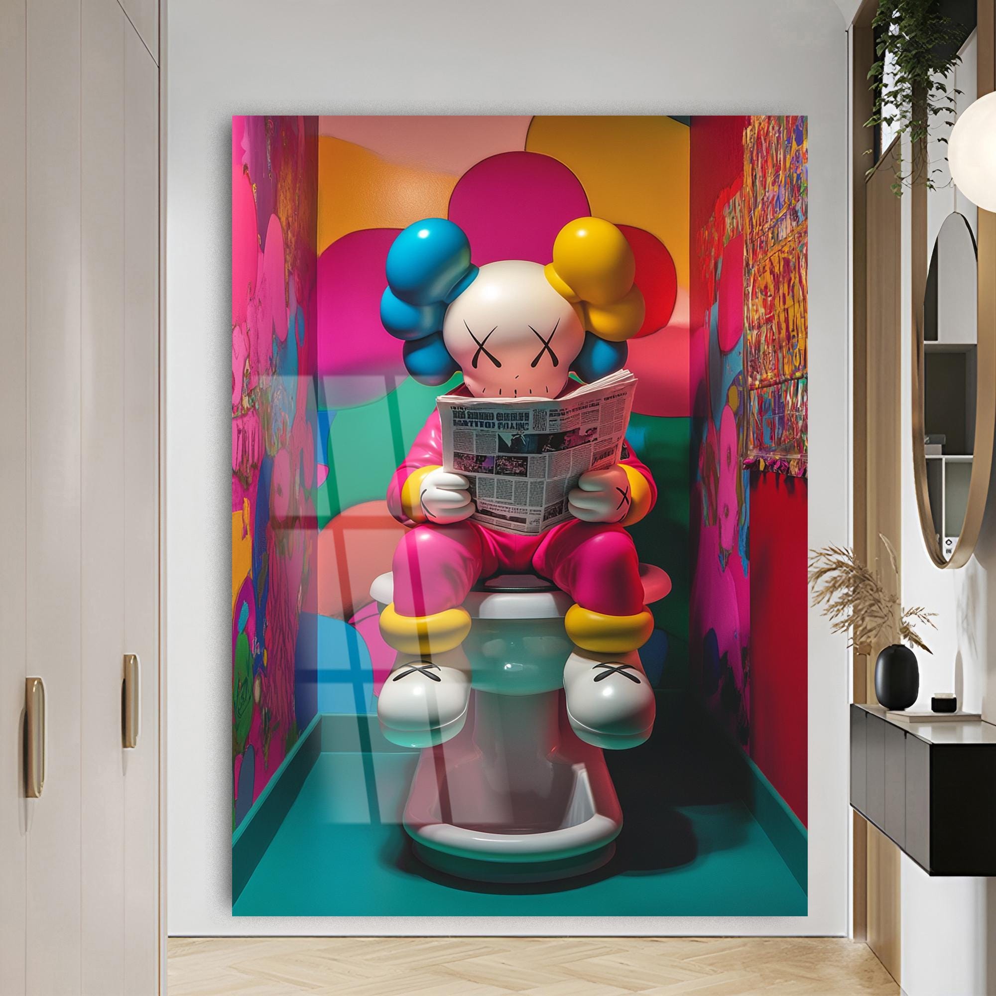 Wall Art Kaws Glass Wall Art Bathroom Kaws Extra Large Wall Art