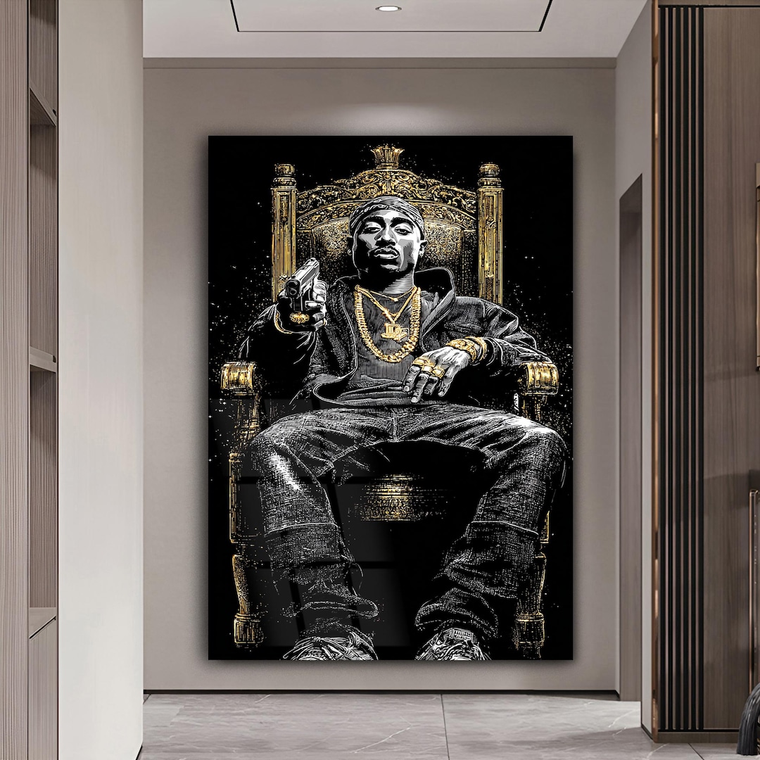 Glass Posters Rapper Gangster Rap Wall Art Hip Hop Legend Tempered Glass Print Rapper King ...