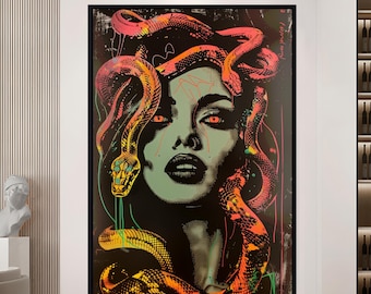 Medusa Decor Griechische Mythologie Kunst Minimalistische Kunst Skulptur Einzigartige Geburtstagsgeschenk Wandbehang Innendesign Weihnachtsgeschenk Zeitgenössische Kunst