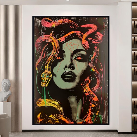 Medusa Decor Greek Mythology Art Minimalist Art Sculpture Unique Birthday Gift Wall Hanging interior Design Christmas Gift Contemporary Art