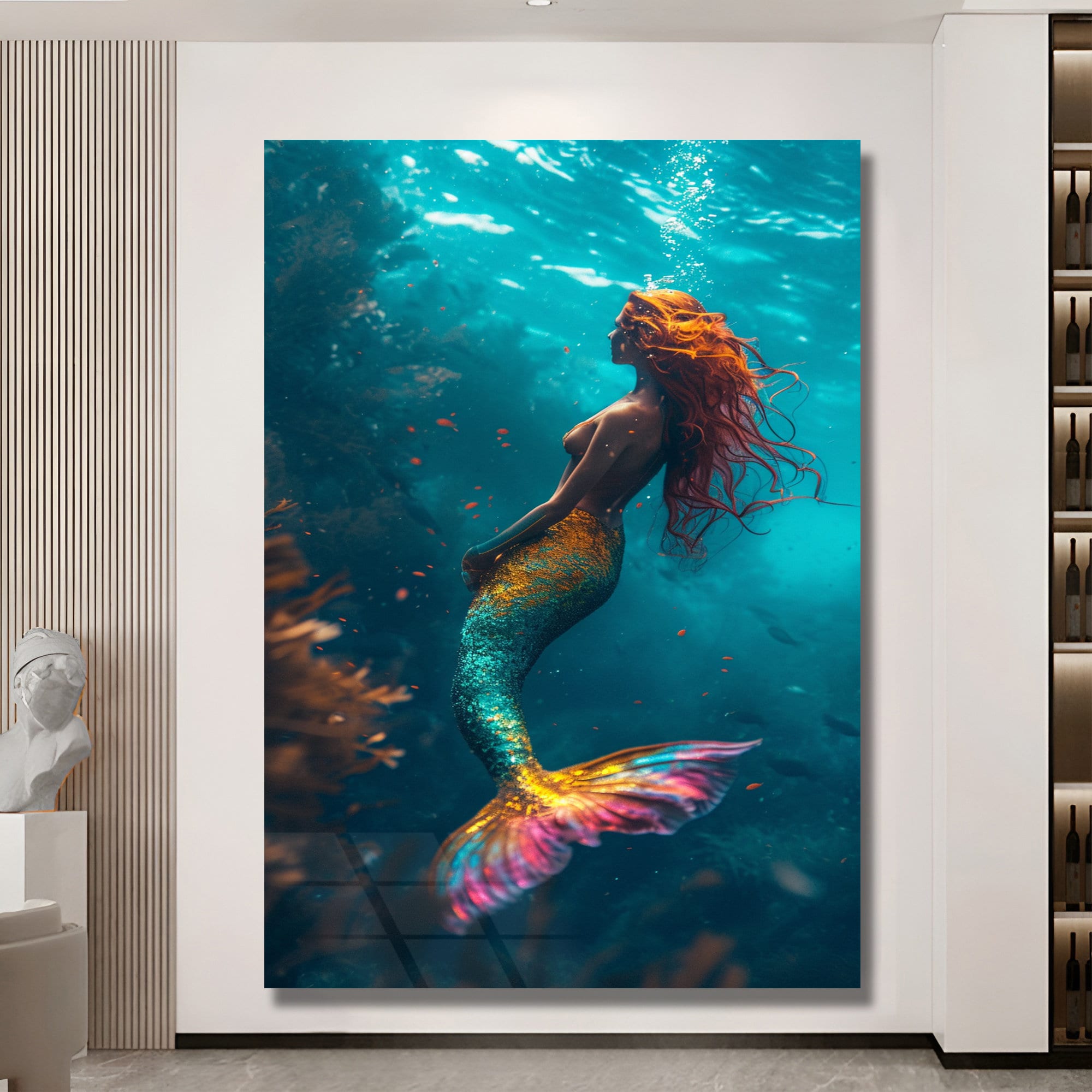 Mermaid aquarium decoration hot sale