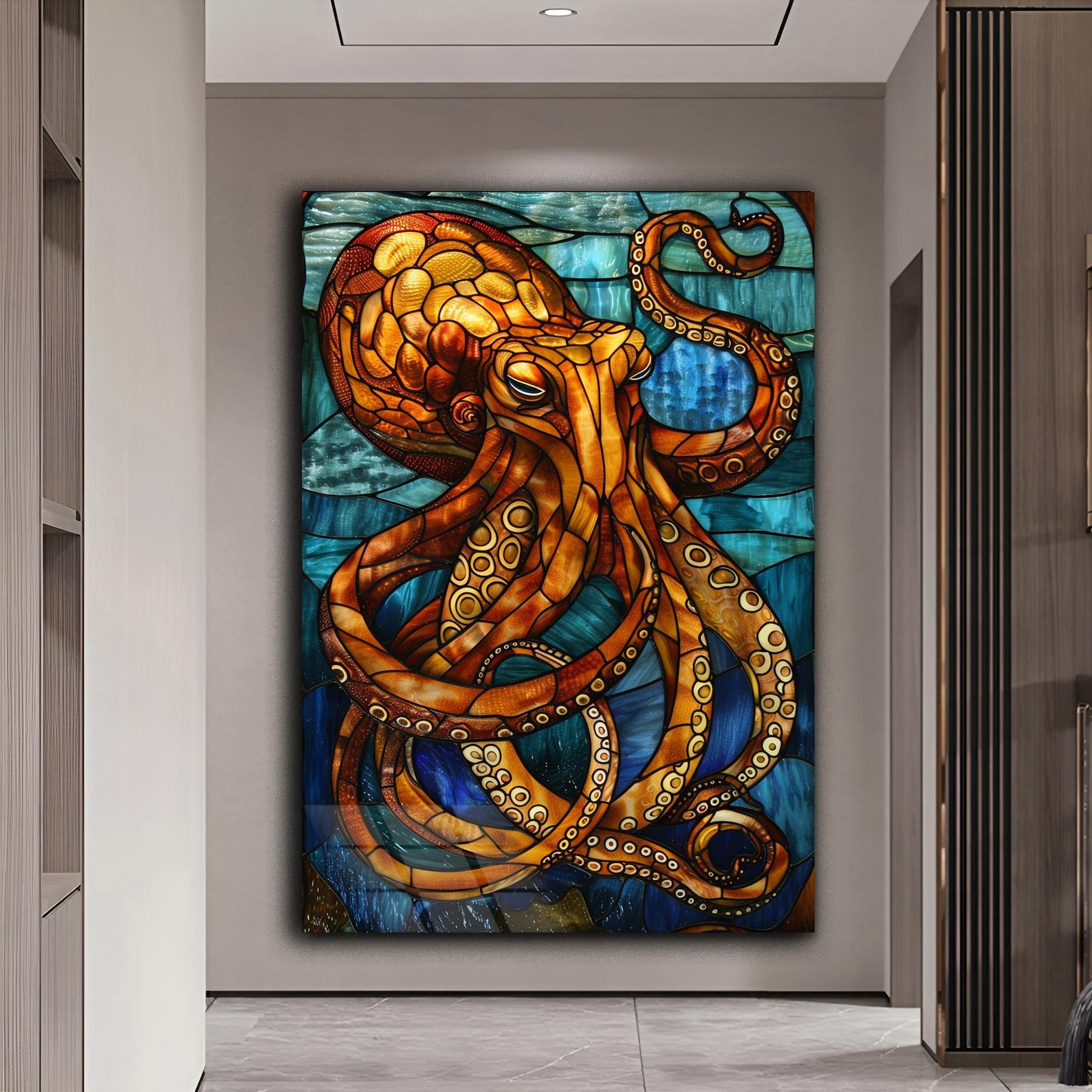 Octopus Art Decor Ocean Canvas Ocean Themed Art Octopus Decor Wall ...
